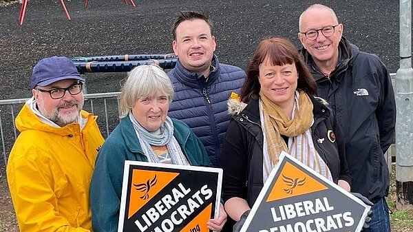 Liberal Democrat members out campaigning